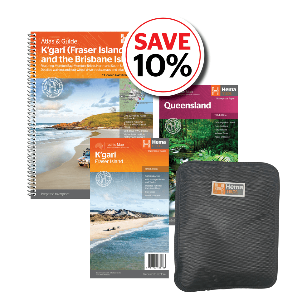 K'Gari (Fraser Island) Adventure Pack - 04. Bundles & Packs - Hema Maps Online Shop
