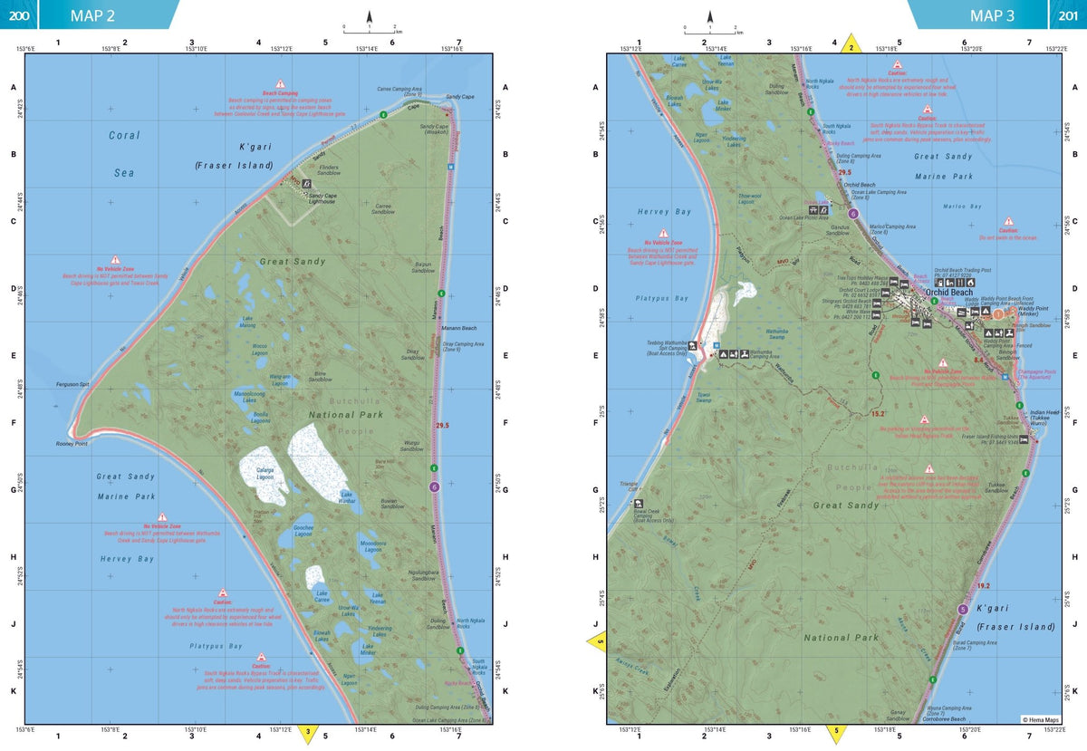 Fraser Map K'gari (Fraser Island) Atlas & Guide