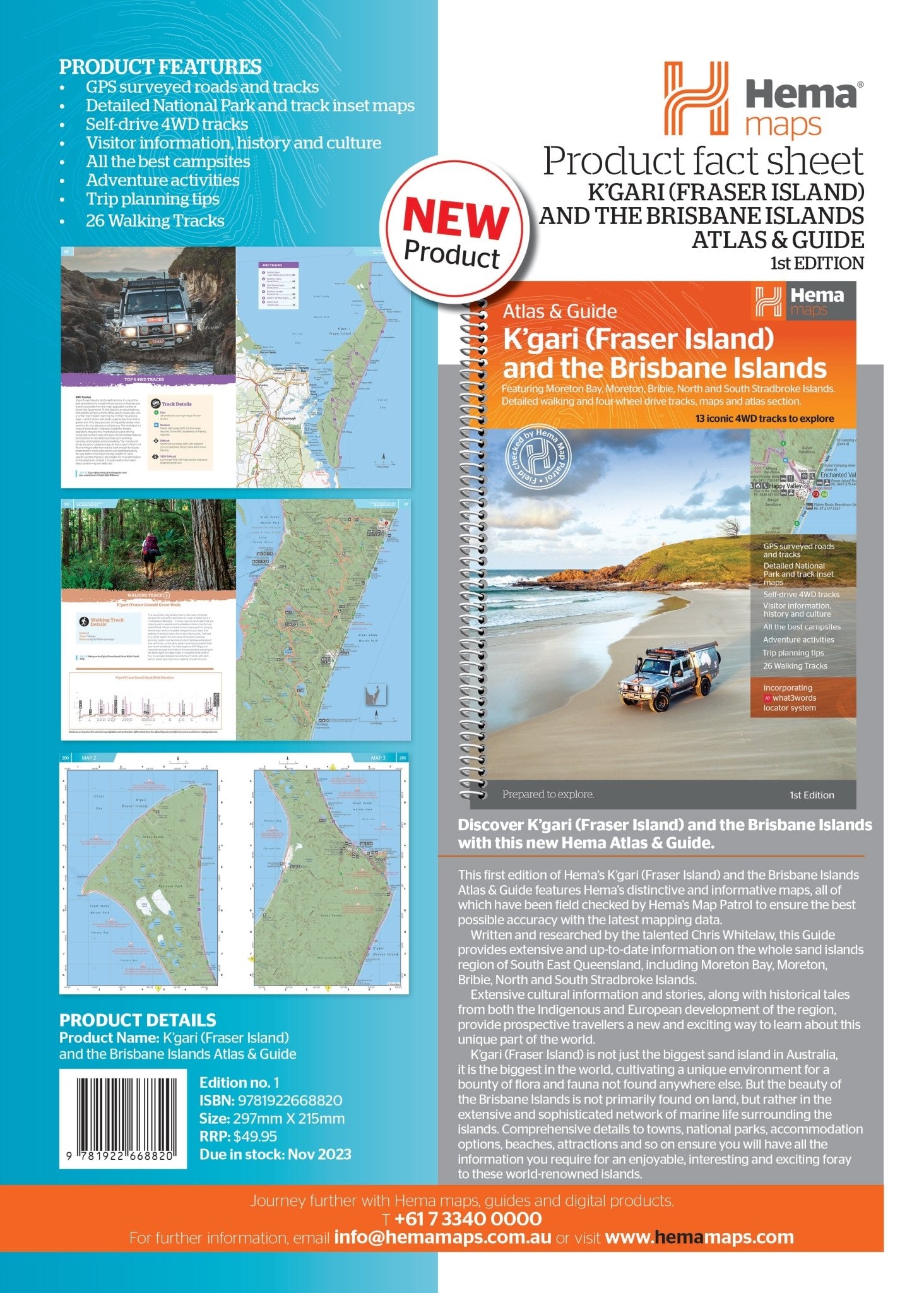 Fraser Map K'gari (Fraser Island) Atlas & Guide – Hema Maps