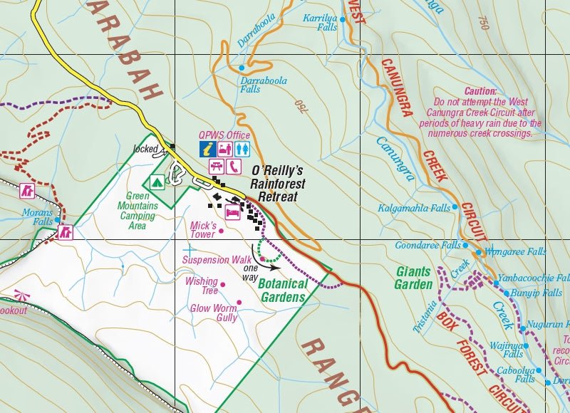 Lamington National Park Map - 05. Regional Maps - Hema Maps Online Shop