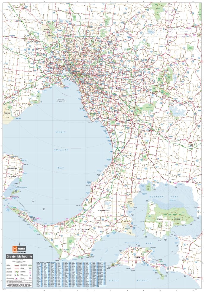 Melbourne and Regional Wall Map - 09. Australian Wall Maps - Hema Maps Online Shop