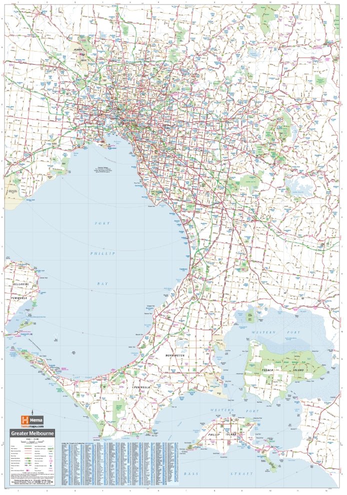 Melbourne and Regional Wall Map - 09. Australian Wall Maps - Hema Maps Online Shop