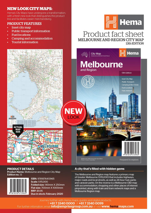 Melbourne & Region Map - 07. City Maps - Hema Maps Online Shop