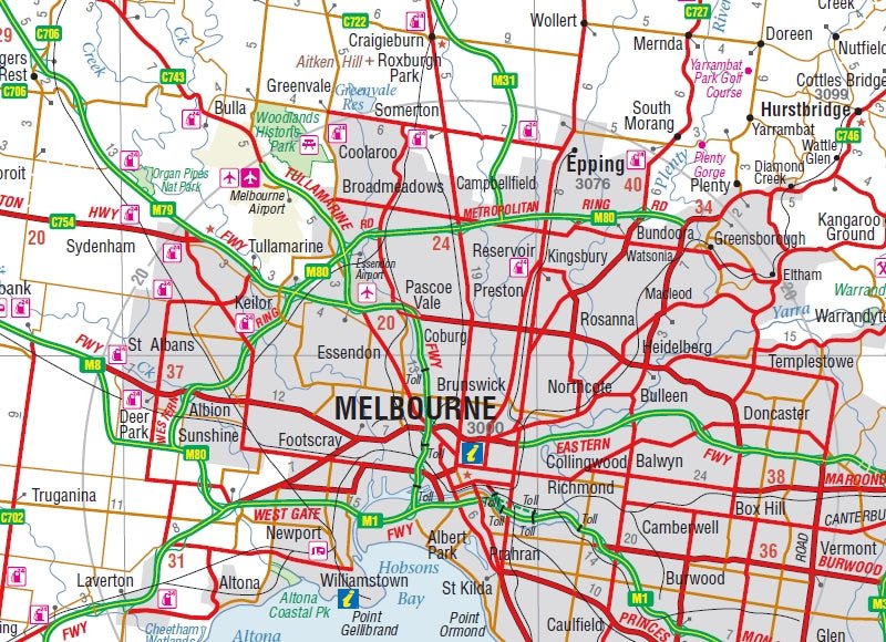Melbourne & Region Map - 07. City Maps - Hema Maps Online Shop