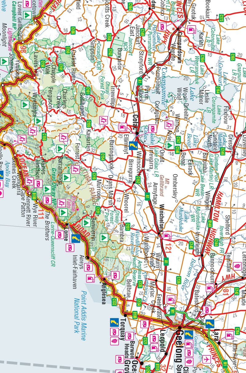 Melbourne to Adelaide Map - 05. Regional Maps - Hema Maps Online Shop