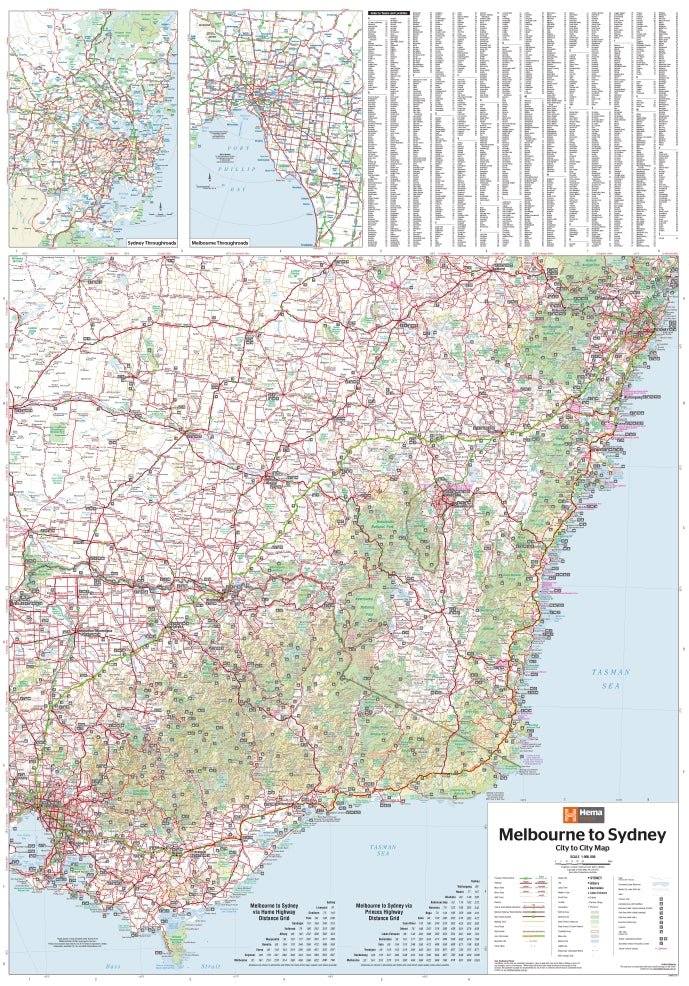 Melbourne to Sydney Map - 05. Regional Maps - Hema Maps