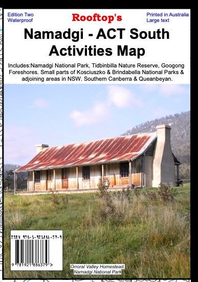 Namadgi - ACT South Activities Map