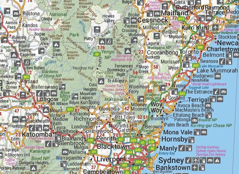 New South Wales Handy Map - 06. State Maps - Hema Maps Online Shop