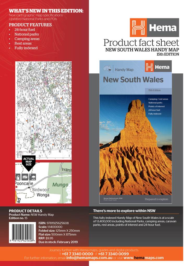 New South Wales Handy Map - 06. State Maps - Hema Maps Online Shop