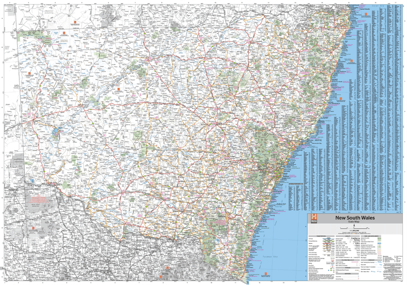 New South Wales State Wall Map - 09. Australian Wall Maps - Hema Maps Online Shop
