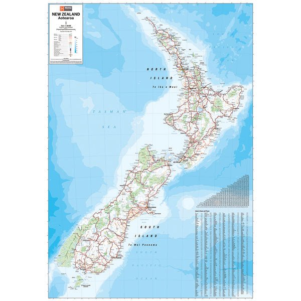 New Zealand (Aotearoa) Wall Map - 10. NZ Maps & Books - Hema Maps Online Shop