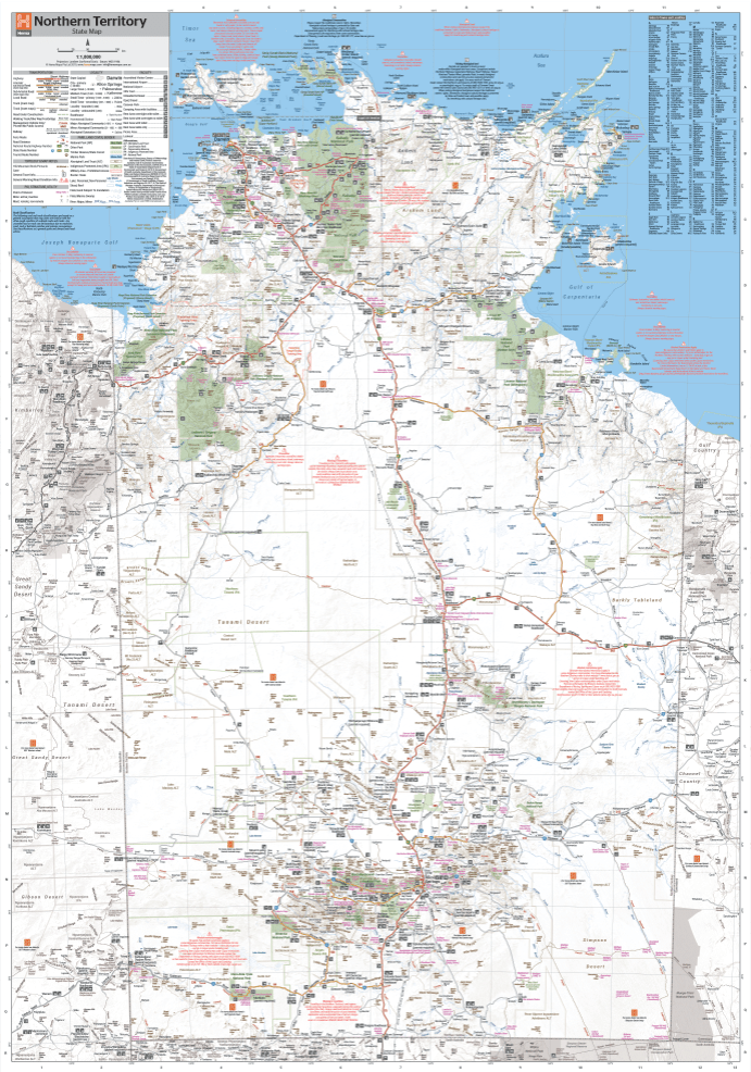 Northern Territory Wall Map - 09. Australian Wall Maps - Hema Maps Online Shop