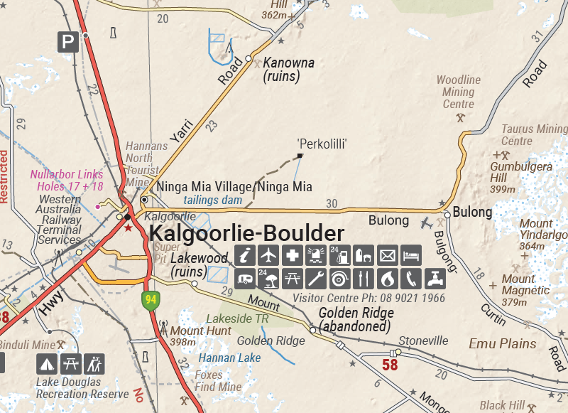 Nullarbor Plain - Western Map - Kalgoorlie to Border Village - 05. Regional Maps - Hema Maps Online Shop