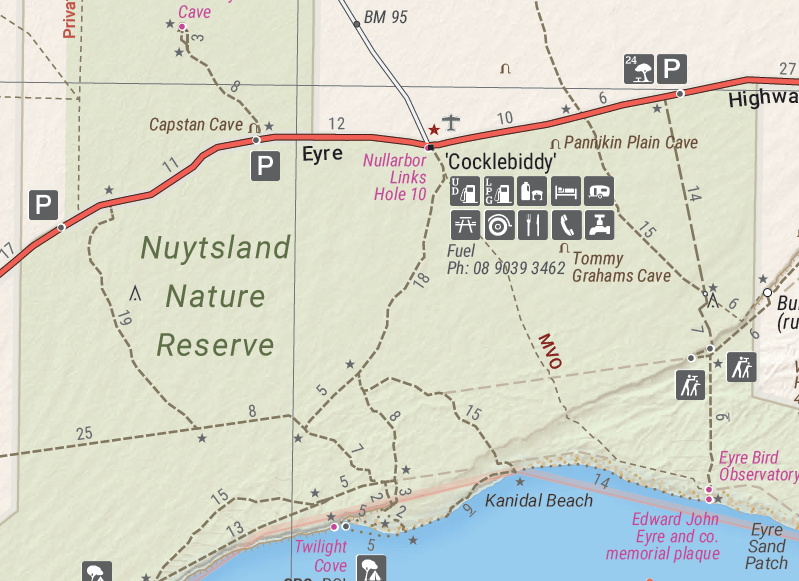 Nullarbor Plain - Western Map - Kalgoorlie to Border Village - 05. Regional Maps - Hema Maps Online Shop