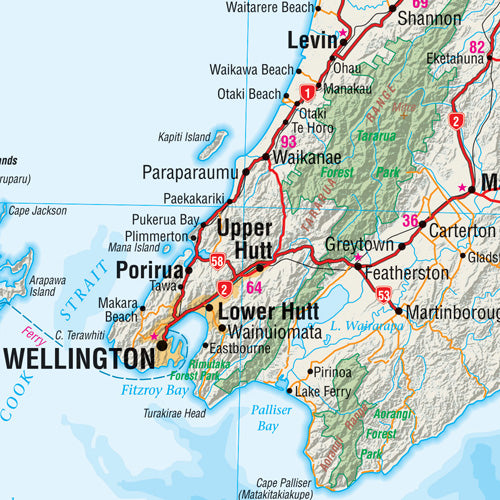 New Zealand (Aotearoa) Wall Map