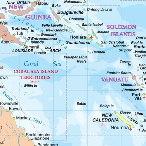 Pacific Map Border Pacific Ocean Wall Map – Hema Maps