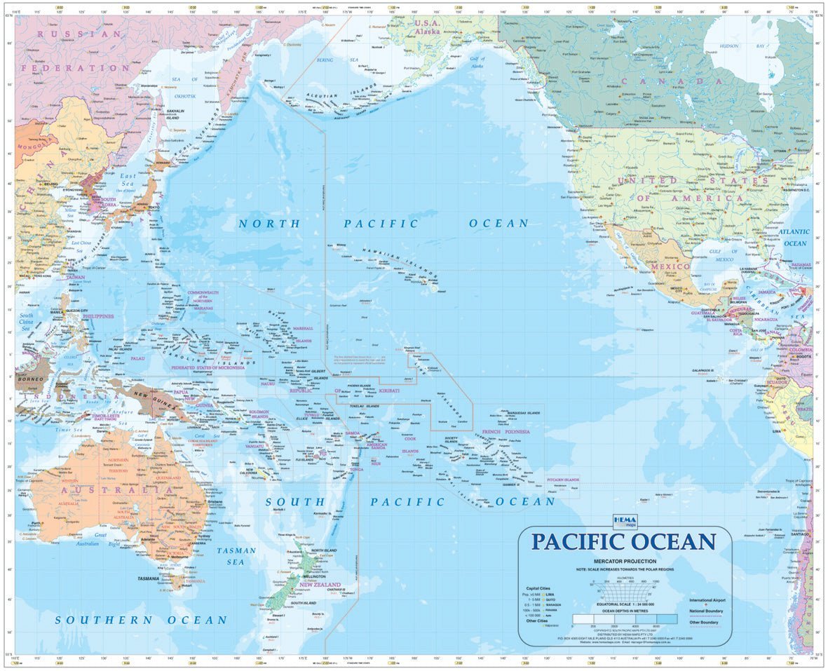 Pacific Pacific Ocean Wall Map – Hema Maps Online Shop