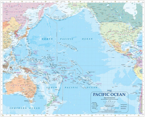 Pacific Ocean Wall Map - 11. World Maps - Hema Maps Online Shop