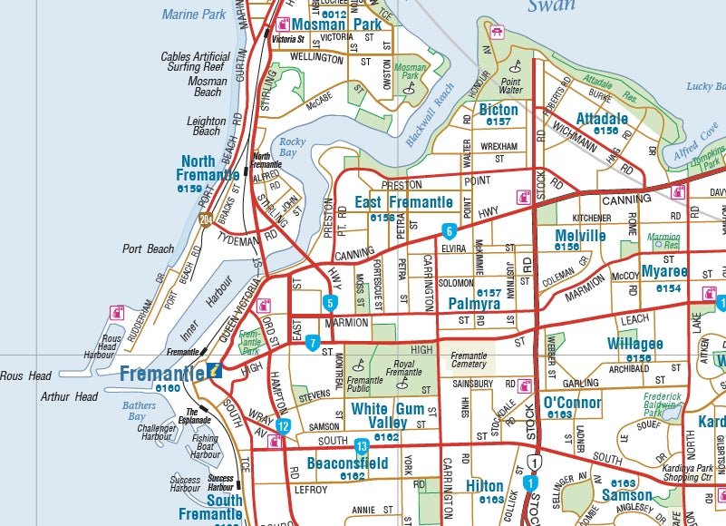 Perth Map Small Perth and Region Wall Map – Hema Maps