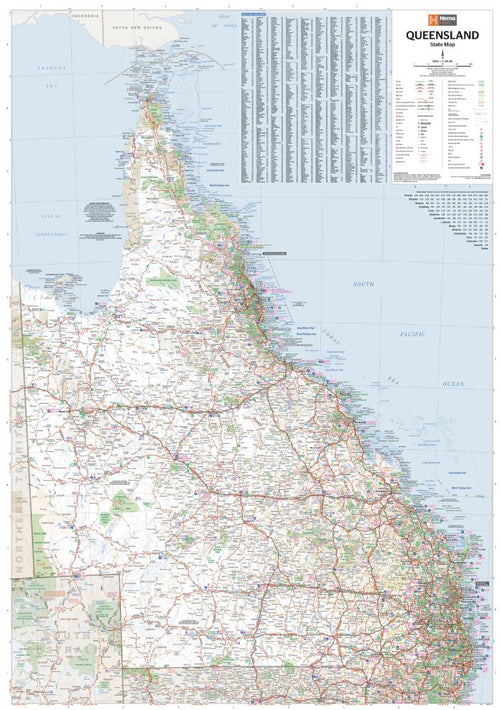 Queensland State Wall Map - 09. Australian Wall Maps - Hema Maps Online Shop