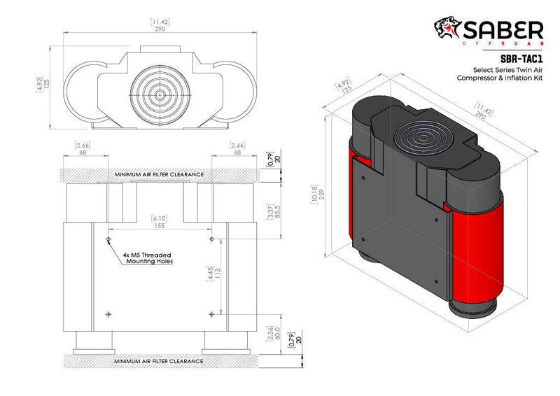 Saber Select Series Twin Air Compressor & Inflation Kit - 24. Recovery Gear - Hema Maps Online Shop