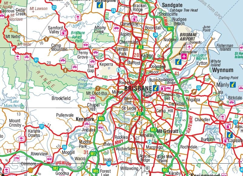 South East Queensland Map - 05. Regional Maps - Hema Maps Online Shop