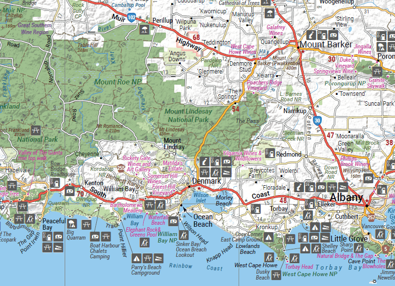 South West WA Wall Map - 09. Australian Wall Maps - Hema Maps Online Shop