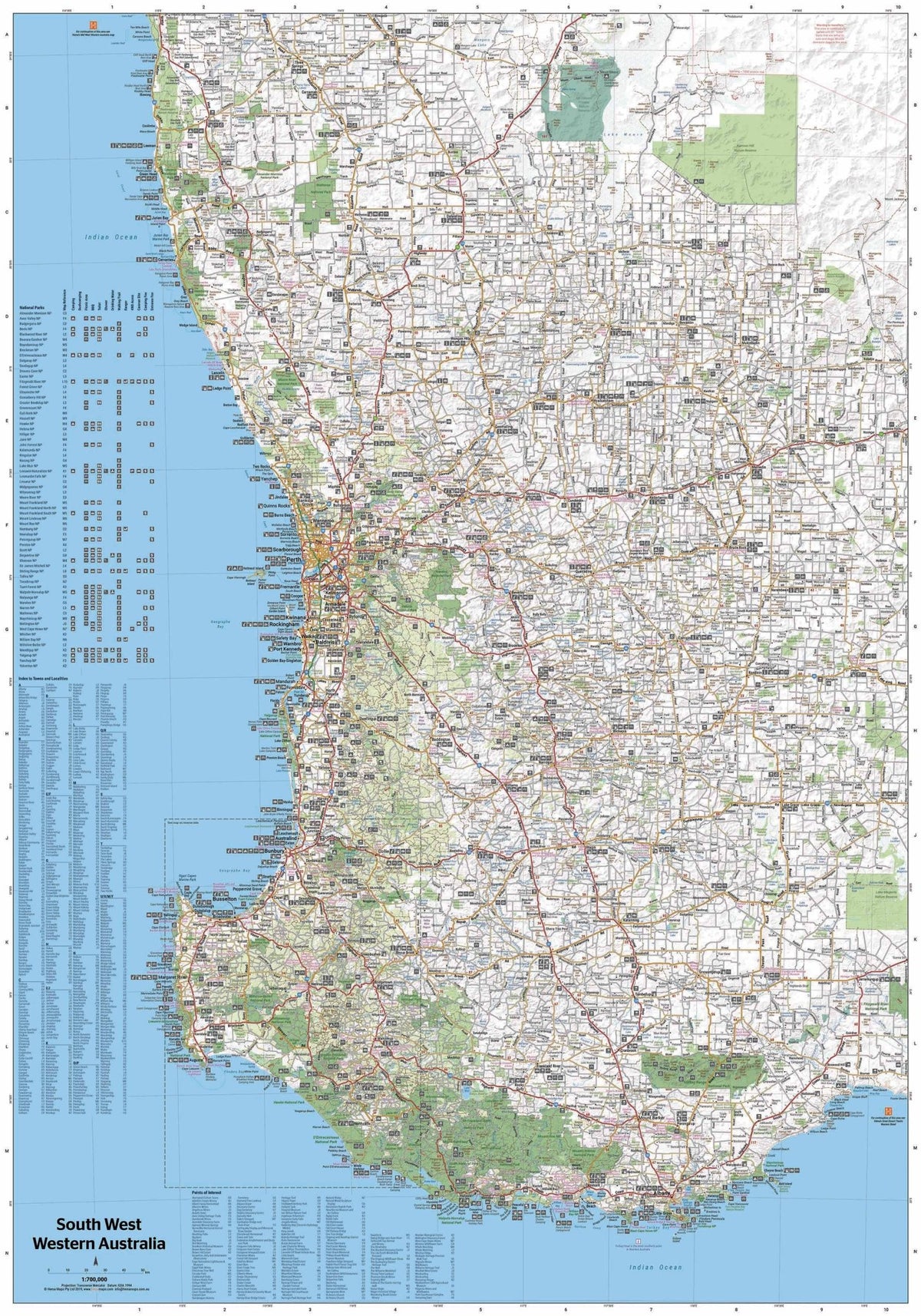 South West WA Wall Map