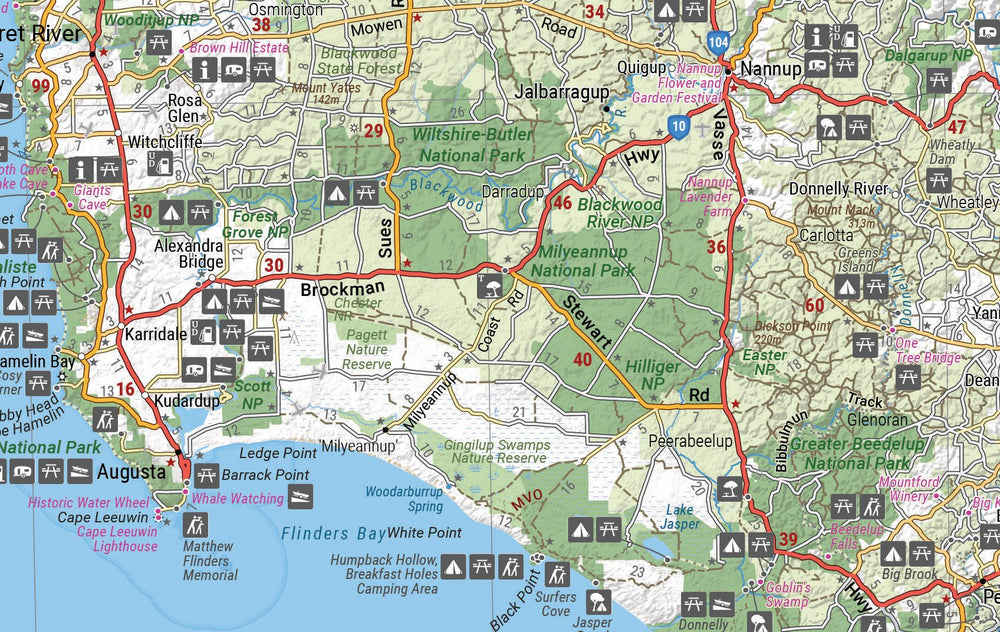 South West Western Australia Map — free download