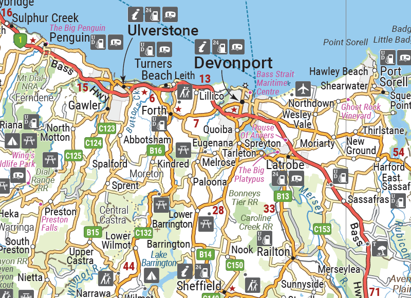 Tasmania Handy Map - 06. State Maps - Hema Maps Online Shop