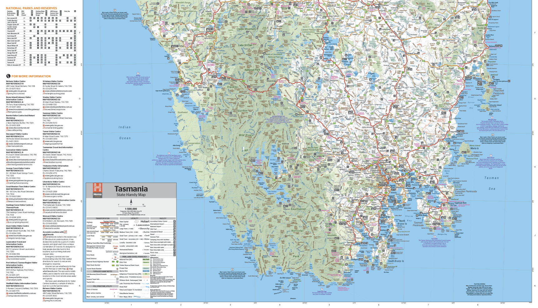 Tasmania Handy Map - 06. State Maps - Hema Maps Online Shop