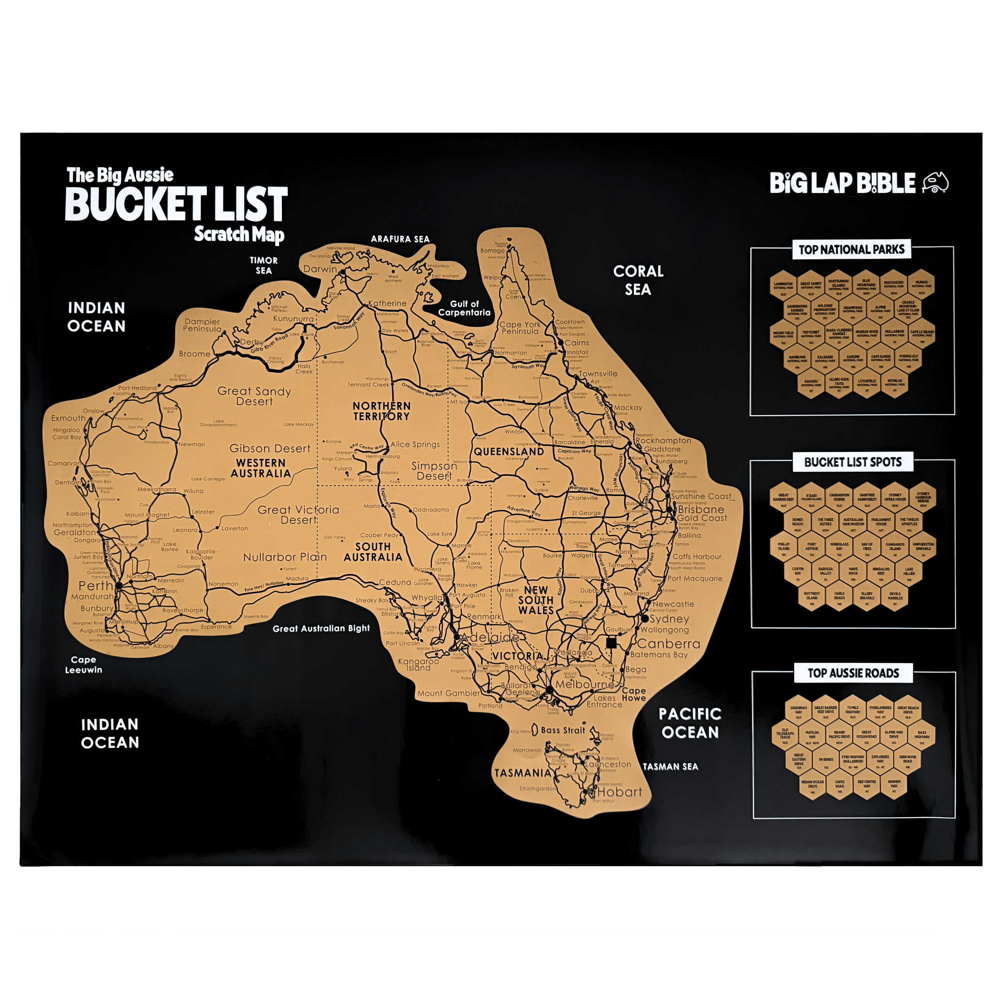 1x Scratch Off Map, tools and carry bag