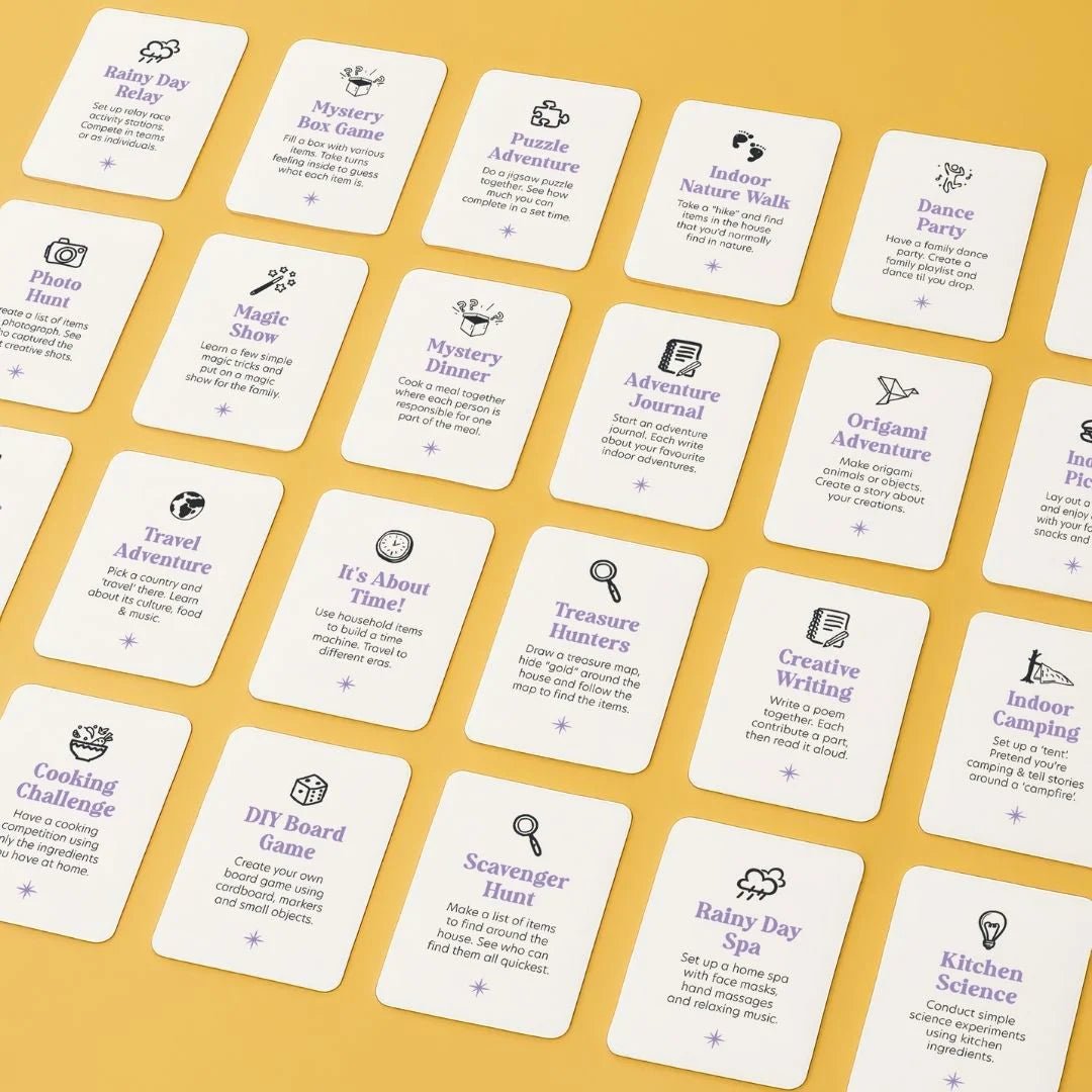 50x Adventure Prompt Cards + 1 Instruction Card 