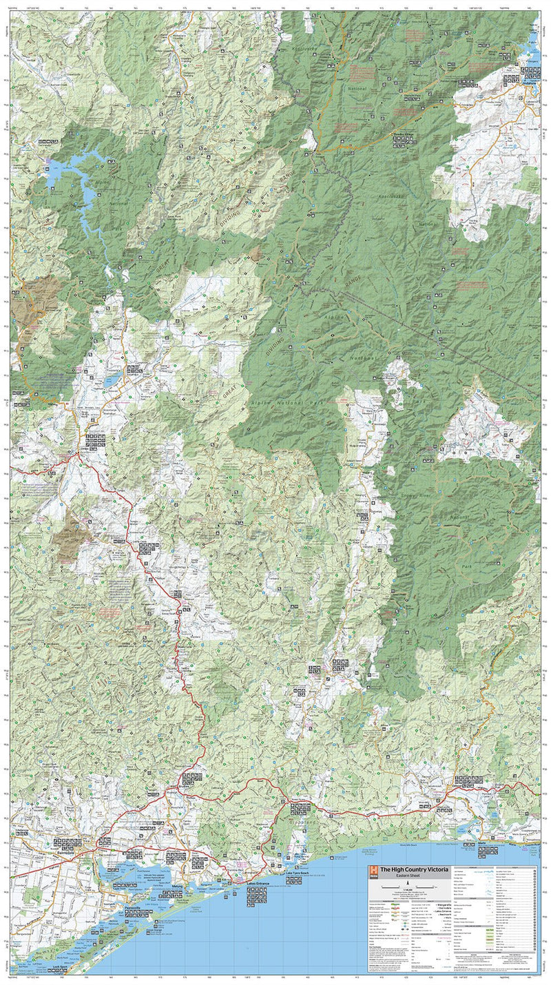 The Victorian High Country - Eastern Super Map - 800x1430 - Laminated - 09. Australian Wall Maps - Hema Maps Online Shop