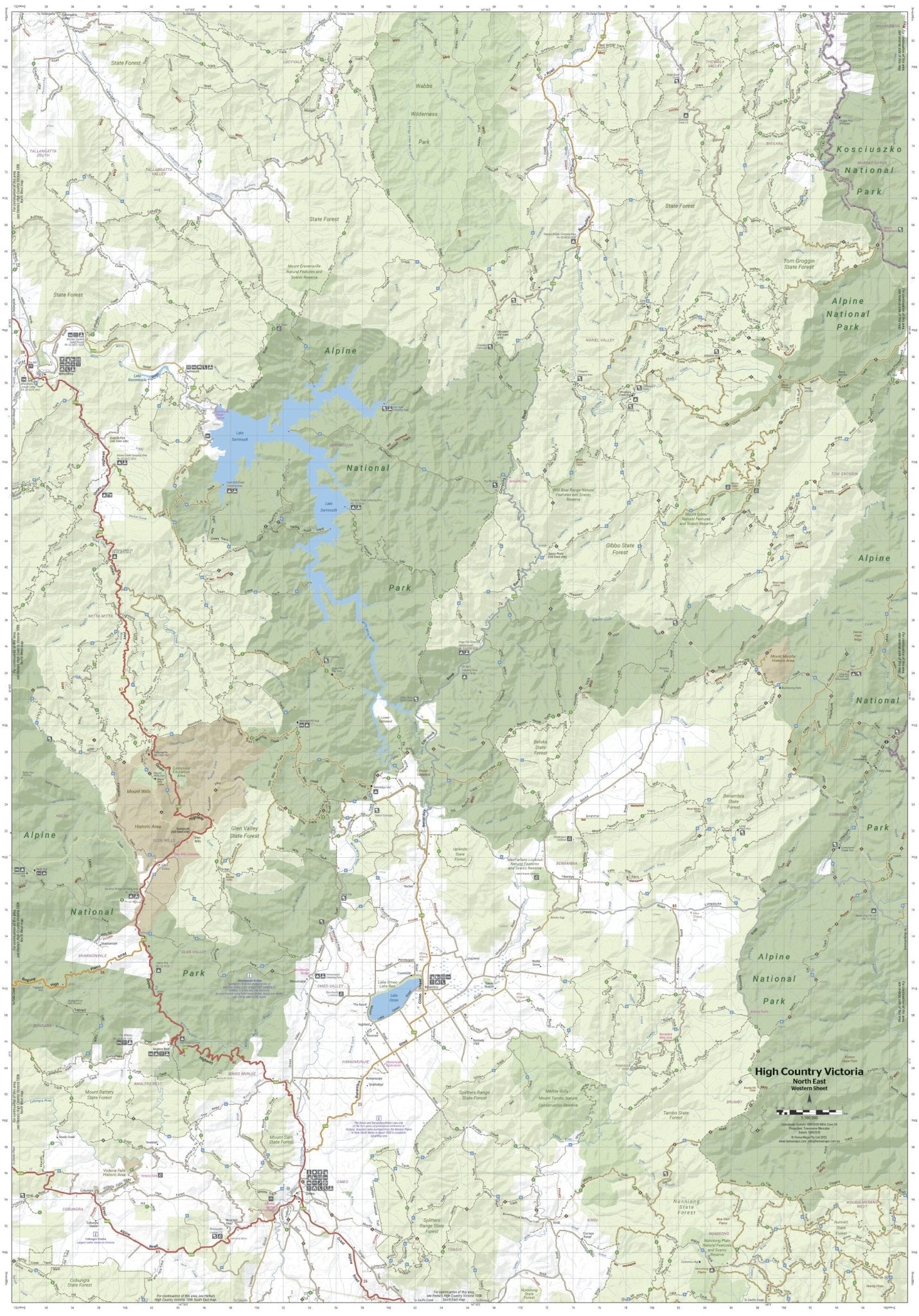 The Victorian High Country - North Eastern Map - 05. Regional Maps - Hema Maps Online Shop