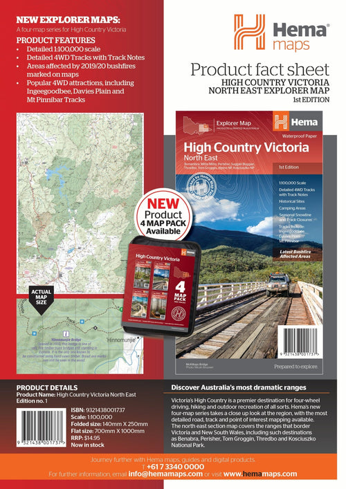 The Victorian High Country - North Eastern Map - 05. Regional Maps - Hema Maps Online Shop