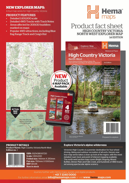 The Victorian High Country - North Western Map - 05. Regional Maps - Hema Maps Online Shop