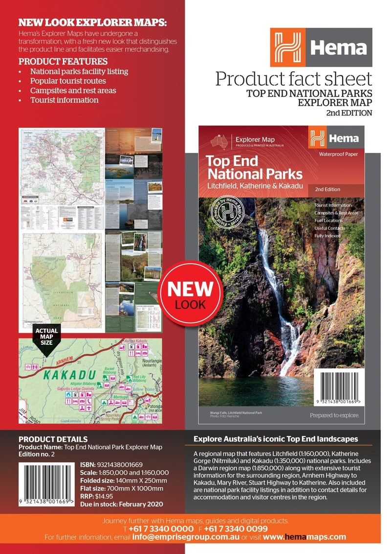 Top End National Parks Map: Litchfield, Katherine & Kakadu - 05. Regional Maps - Hema Maps Online Shop