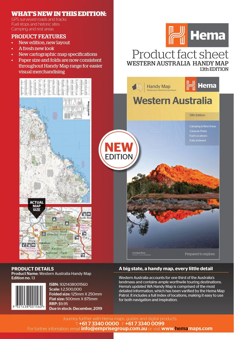 Western Australia Handy Map - 06. State Maps - Hema Maps Online Shop