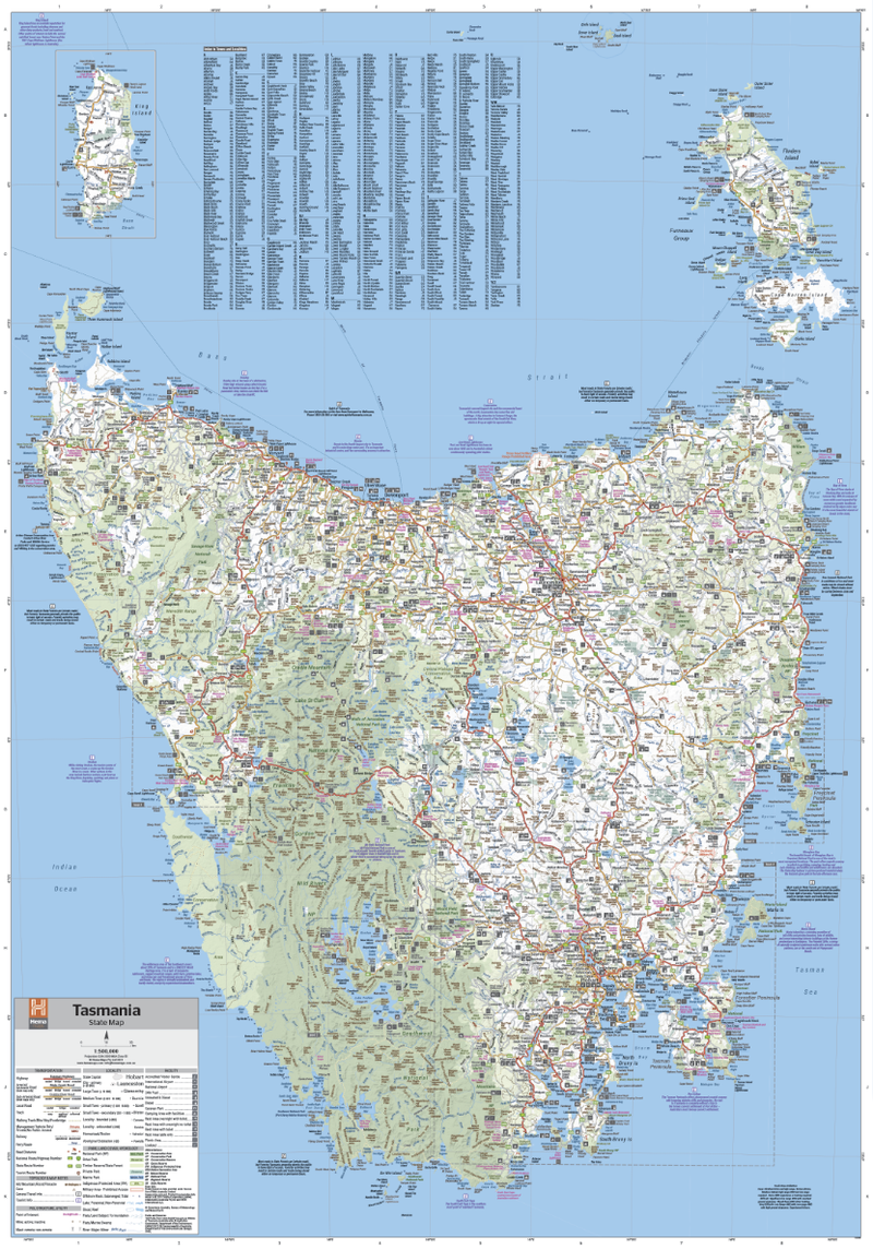 Tasmania State Wall Map
