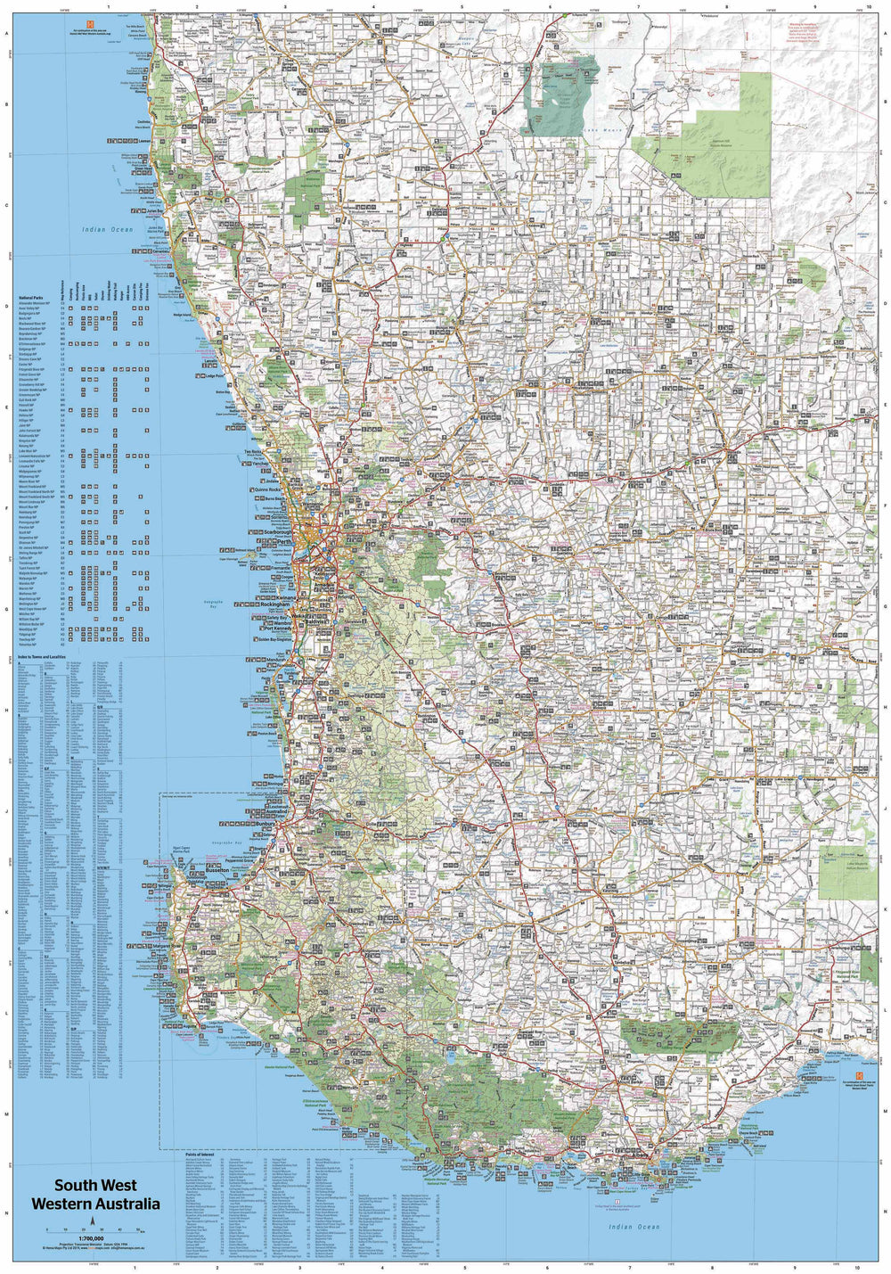 South West Western Australia Map — free download