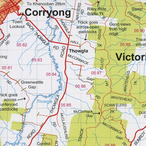 Corryong - Omeo - Thredbo Map
