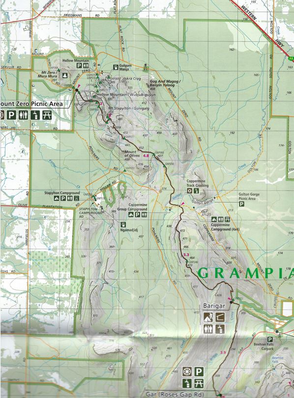 Grampians Peak Trail North Map