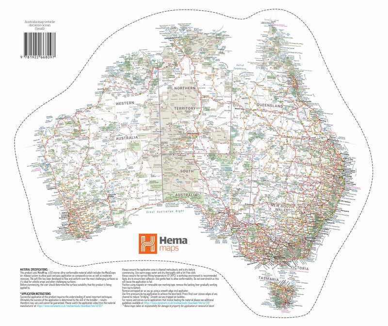 Map of Australia Sticker - Large